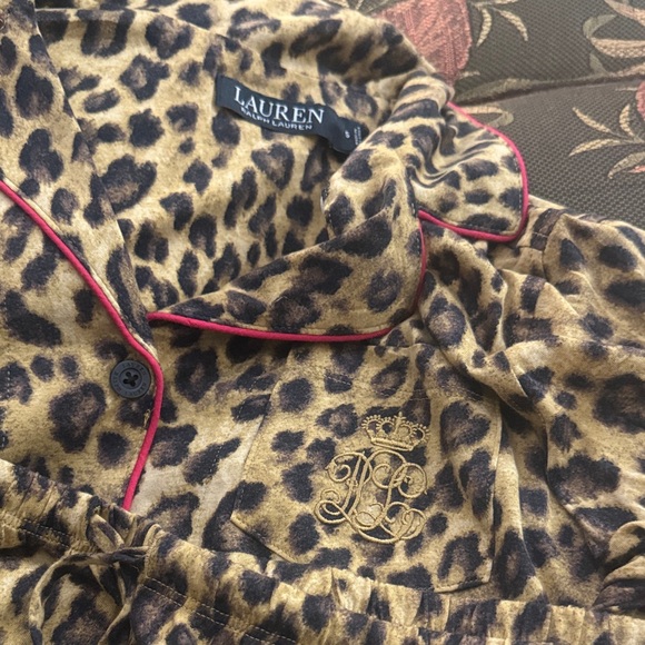 Ralph Lauren Leopard Print Pajama Set - Picture 2 of 3